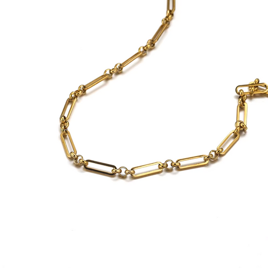 Gold Alternating Rolo+Paperclip Chain