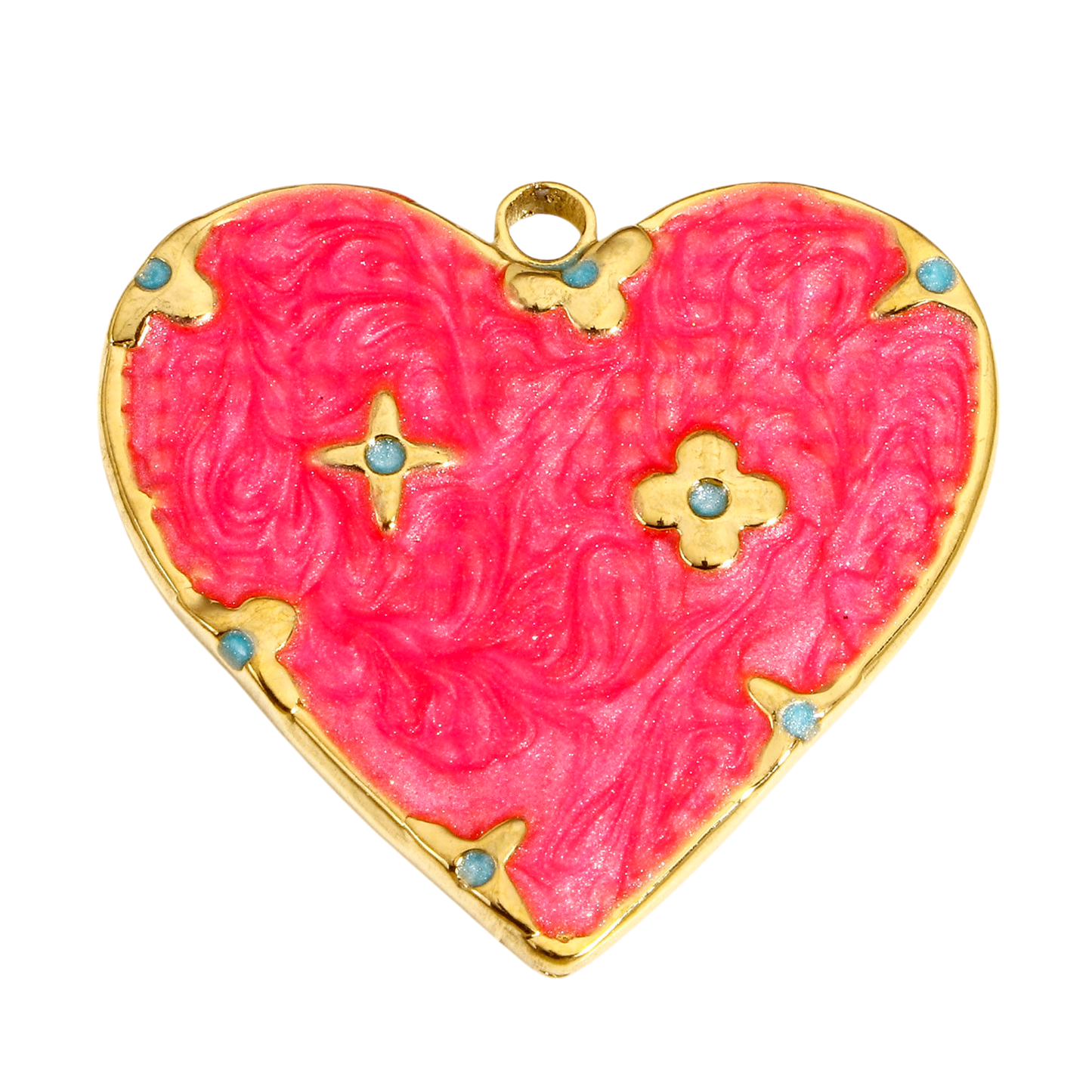 Large Enamel Heart (Bright Pink)