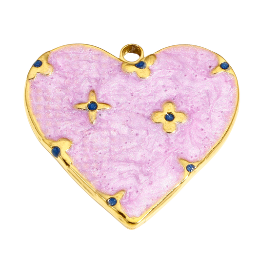 Large Enamel Heart (Lavender)