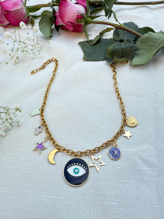 Real Eyes Realize Real Lies Charm Necklace